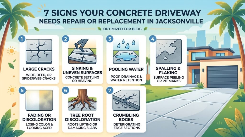 7 Signs Your Concrete Driveway Needs Repair or Replacement in Jacksonville