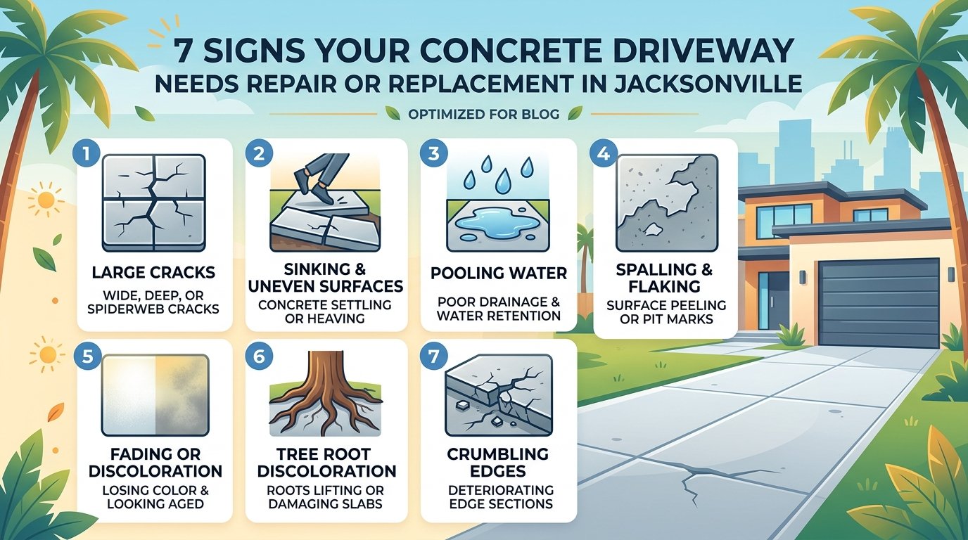 7 Signs Your Concrete Driveway Needs Repair or Replacement in Jacksonville