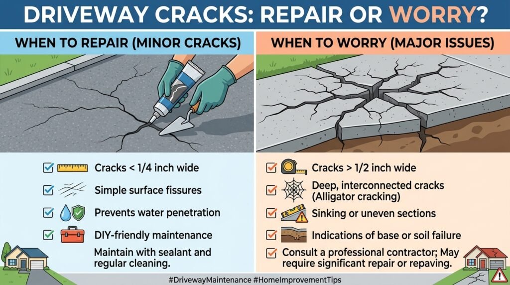 Driveway Cracks Repair and When to Worry